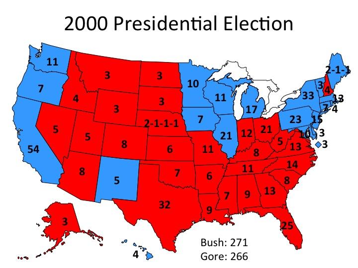 Electoral College Map 2000